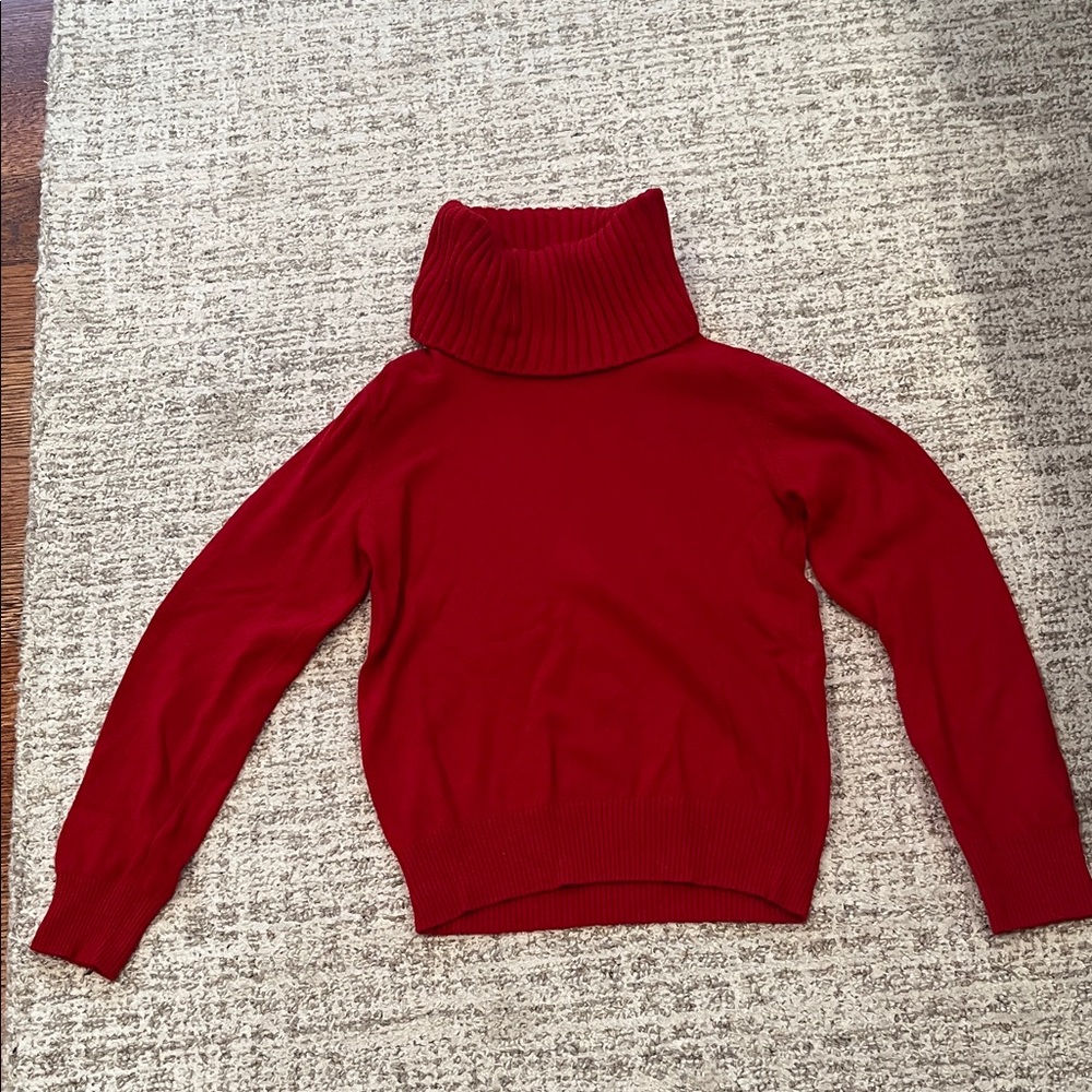 United Colors Of Benetton Women Vibrant Red Cowl Neck Wool Sweater